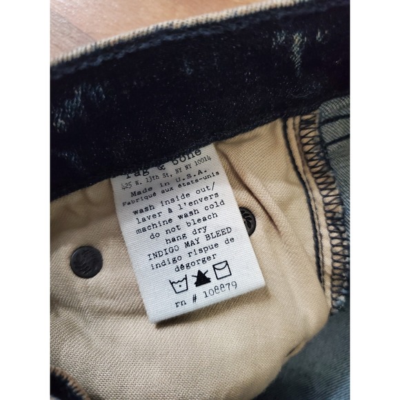 Rag & Bone Women's The Skinny Jean Washed Dark Blue Size 26 - Picture 9 of 12